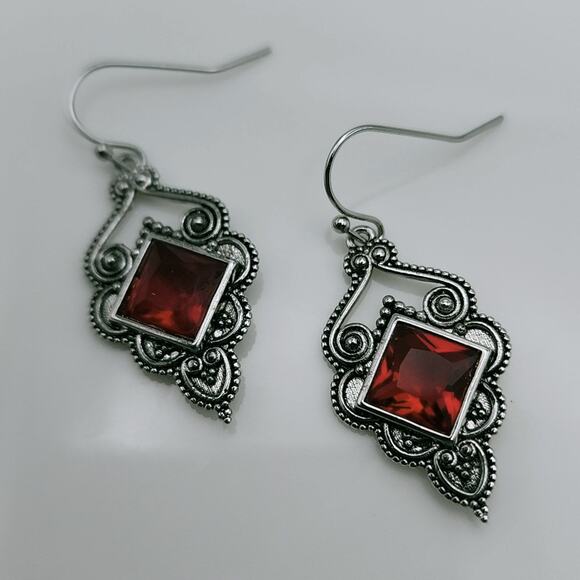 Sterling Silver Boho Victorian Earrings - Picture 2 of 5